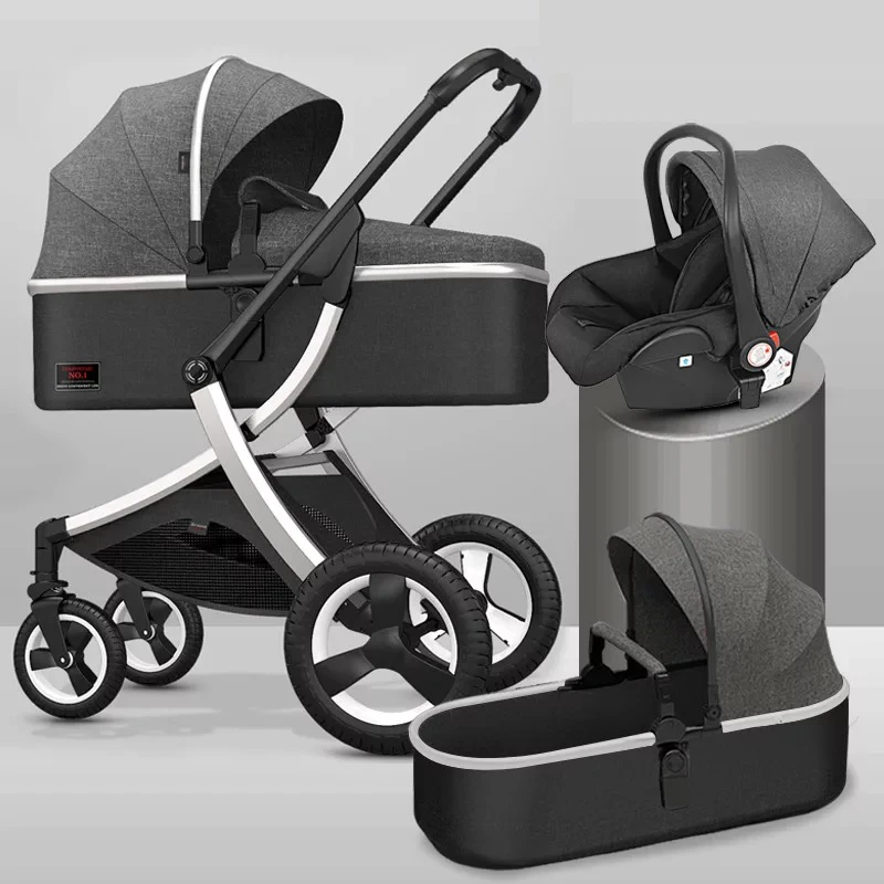 Stroller High Landscape Baby Stroller 3 in 1 or 2 in 1 Folding Baby Carriage for 0-3 Years Two Way Newborn Pram baby car baby stroller