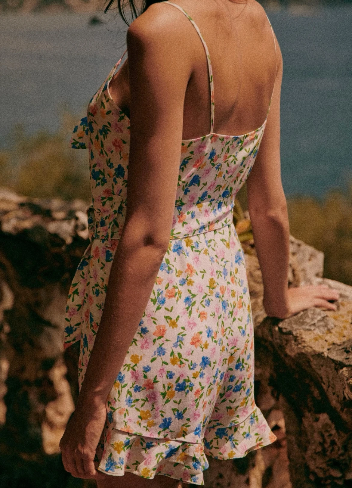 French Floral Suspender Playsuit for Women V-neck lace up bow printed Short Playsuits sleeveless Rompers shorts 2023 New