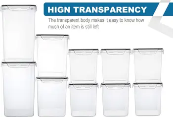 VERONES Large Tall Airtight Food Storage Containers 10 PACK Plastic Airtight Kitchen & Pantry Organization Ideal for Flour 3