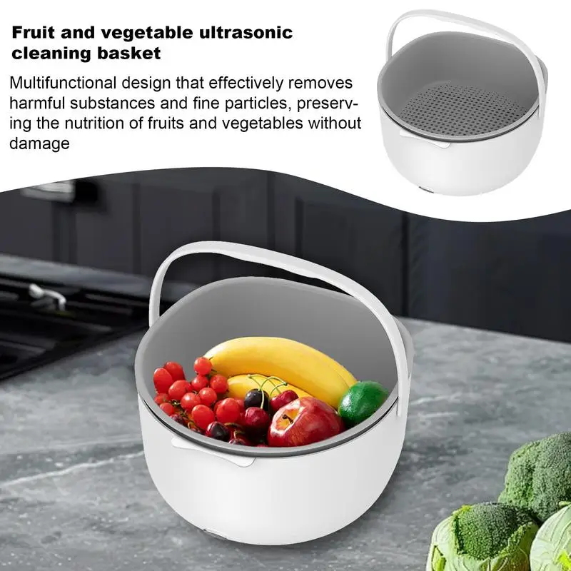Electric Fruit Vegetable Washing Basket Electric Kitchen Ingredient Purifier Portable Fruit And Vegetable Cleansing Machine For