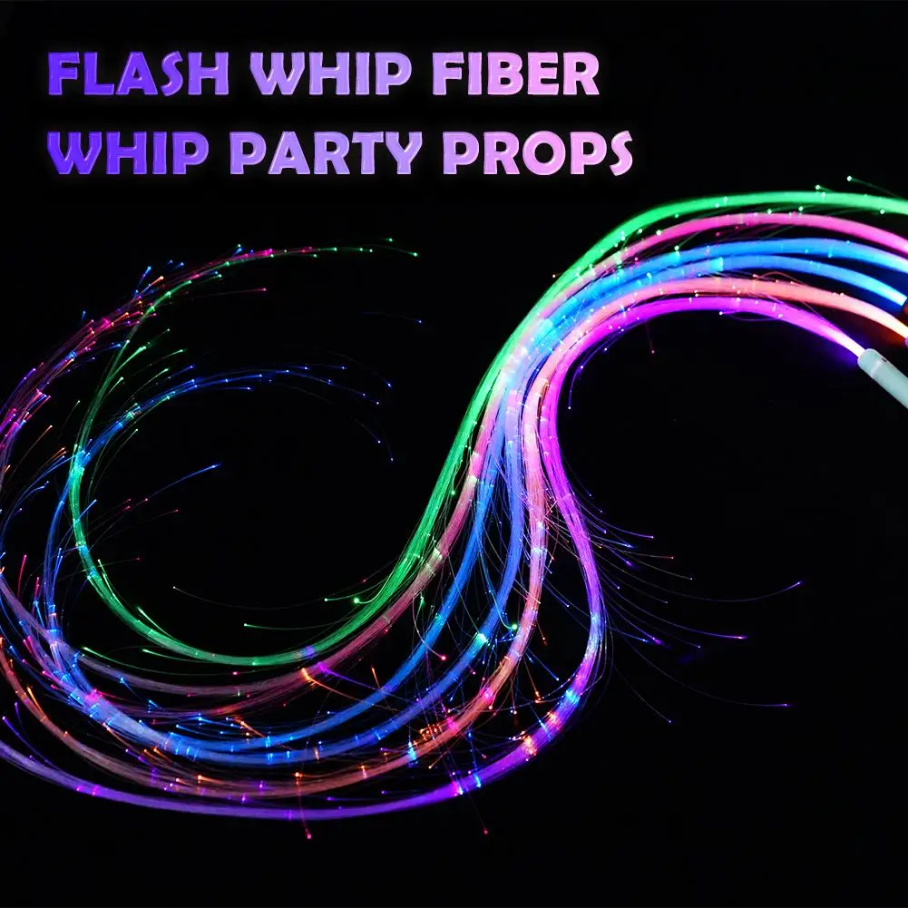 LED Fiber Optic Whip 360&deg; Swivel Super Bright Light Up Rave Toy EDM Pixel Flow Lace Dance Festival Party Disco Dance Whips fiber optic lamp led ambient light