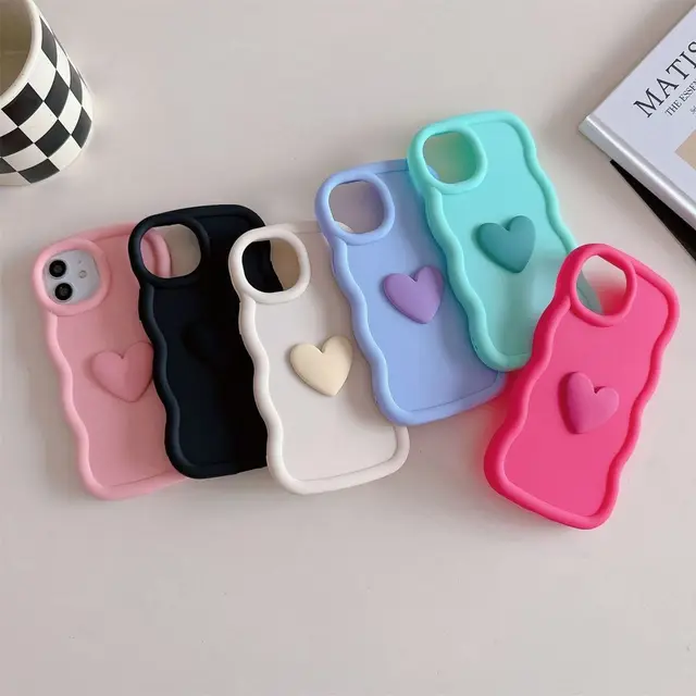 Love Heart Wavy Silicone Soft Phone Case On Tecno Spark 10 20 Pro Plus 9 8.jpg
