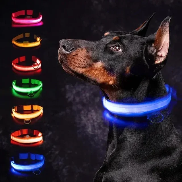 S47e6eb32ff0f4e7eb2eb52d34ecebdbbW.jpg LED Glowing Dog Collar Adjustable Flashing Rechargea Luminous Collar Night Anti-Lost Dog Light HarnessFor Small Dog Pet Products