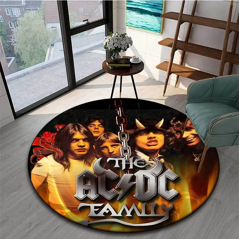 

Многофункциональный Круглый ковер с рок-группой AC/DC, мягкий фланелевый декоративный музыкальный ковер для гостиной, спальни, кухни, ванной комнаты