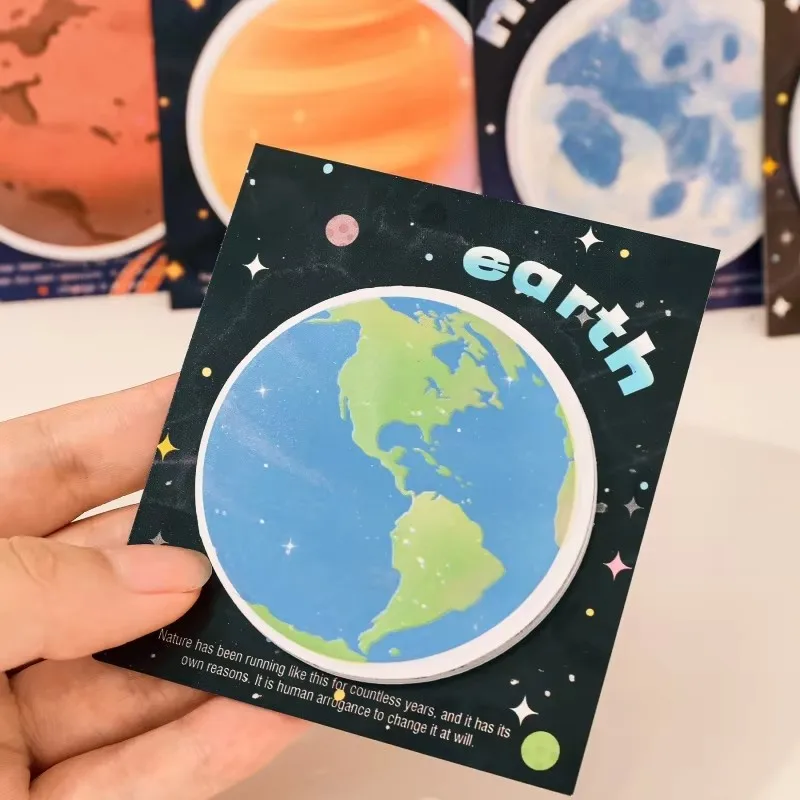 30 Sheets Per Book Planet Themed Sticky Notes Student Message Assistance Memo Recording Essential Stationery - 4