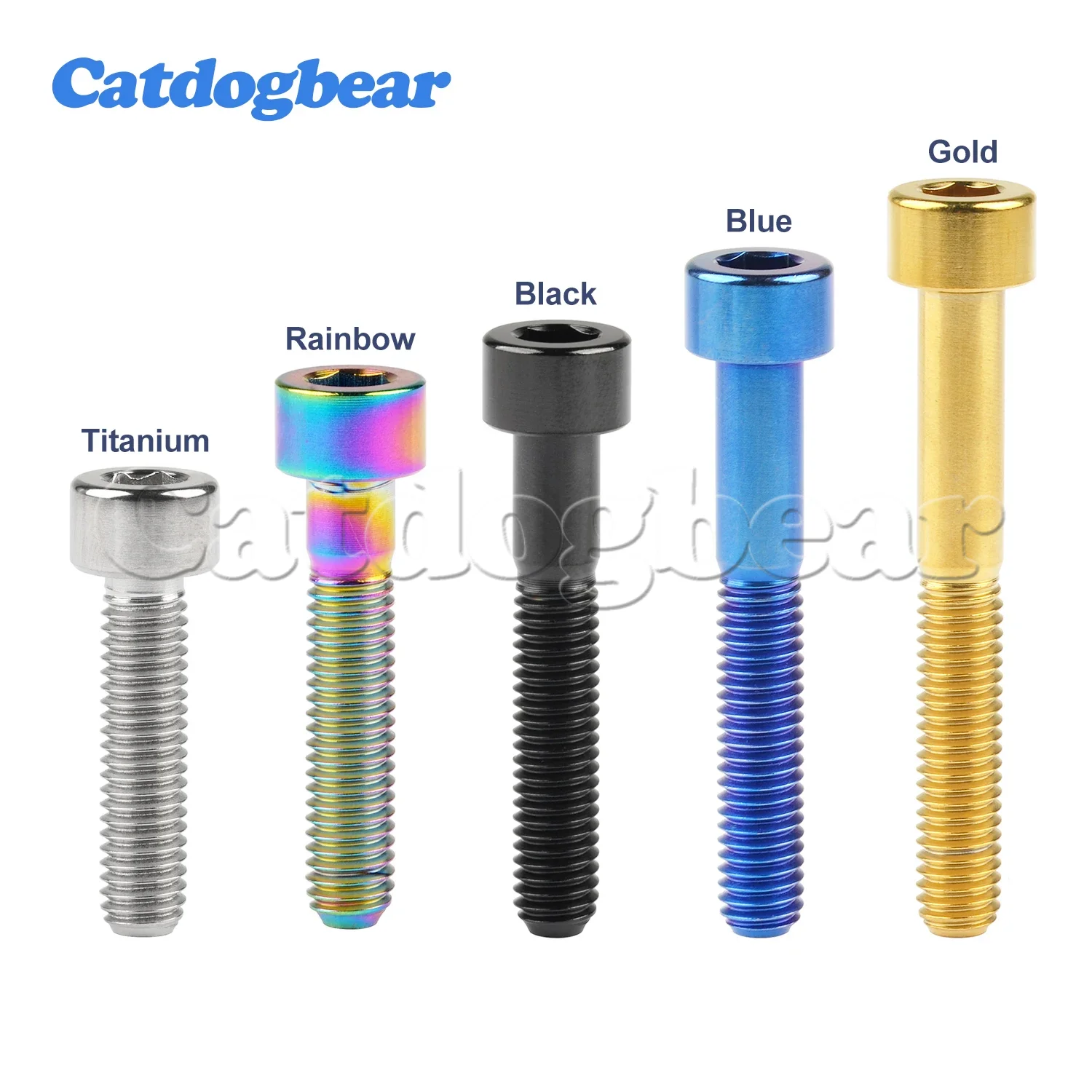 Catdogbear 티타늄 볼트 M6/M7x10 15 18 20 25 30 32 35 40 43 45 50 55 60 65mm 자전거 패스너 용 알렌 육각 머리 나사