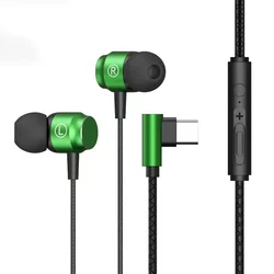 Enhanced HiFi Stereo In - Ear Wired Earphones with Microphone (TYPE - C Green)