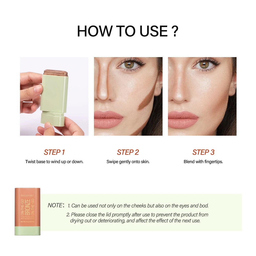 Blush Stick Lakerain Functional Blush Stick Face Makeup Waterproof Easy Color Rouge Blusher Cream High Color Rendering Brightening Skin Tone