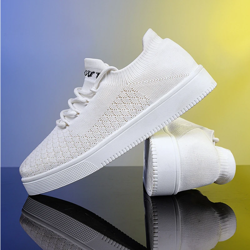 2023 New Unisex Ladies Fashion Sneakers Spring Style Breathable Sports Shoes Casual Men Solid Color Air Mesh Women Shoes Woman