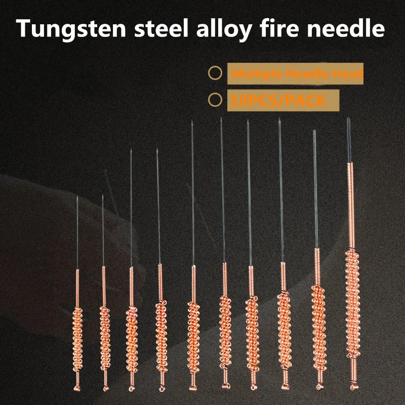 

Dropshipping Fire Heating Tungsten Steel Alloy Acupuncture Needle 10PCS/Pack For Acupuncture Points Treatment Fire Needles Set