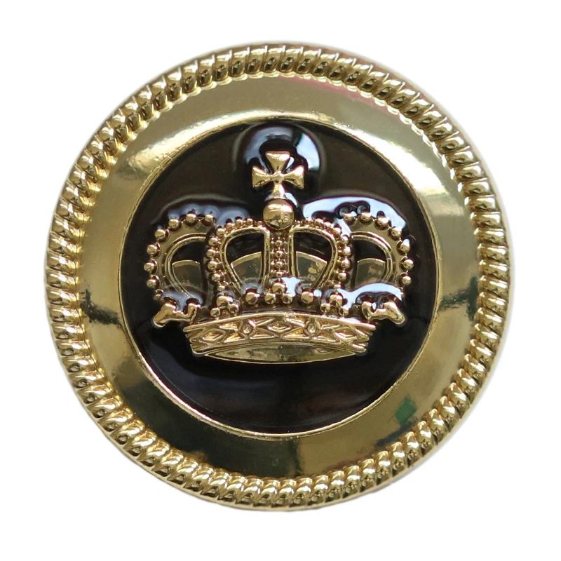 10pcs European Style Crown Design Vintage Clothing Buttons Diameter 23mm Golden Sewing Buttons British Style Jacket Coat Buttons