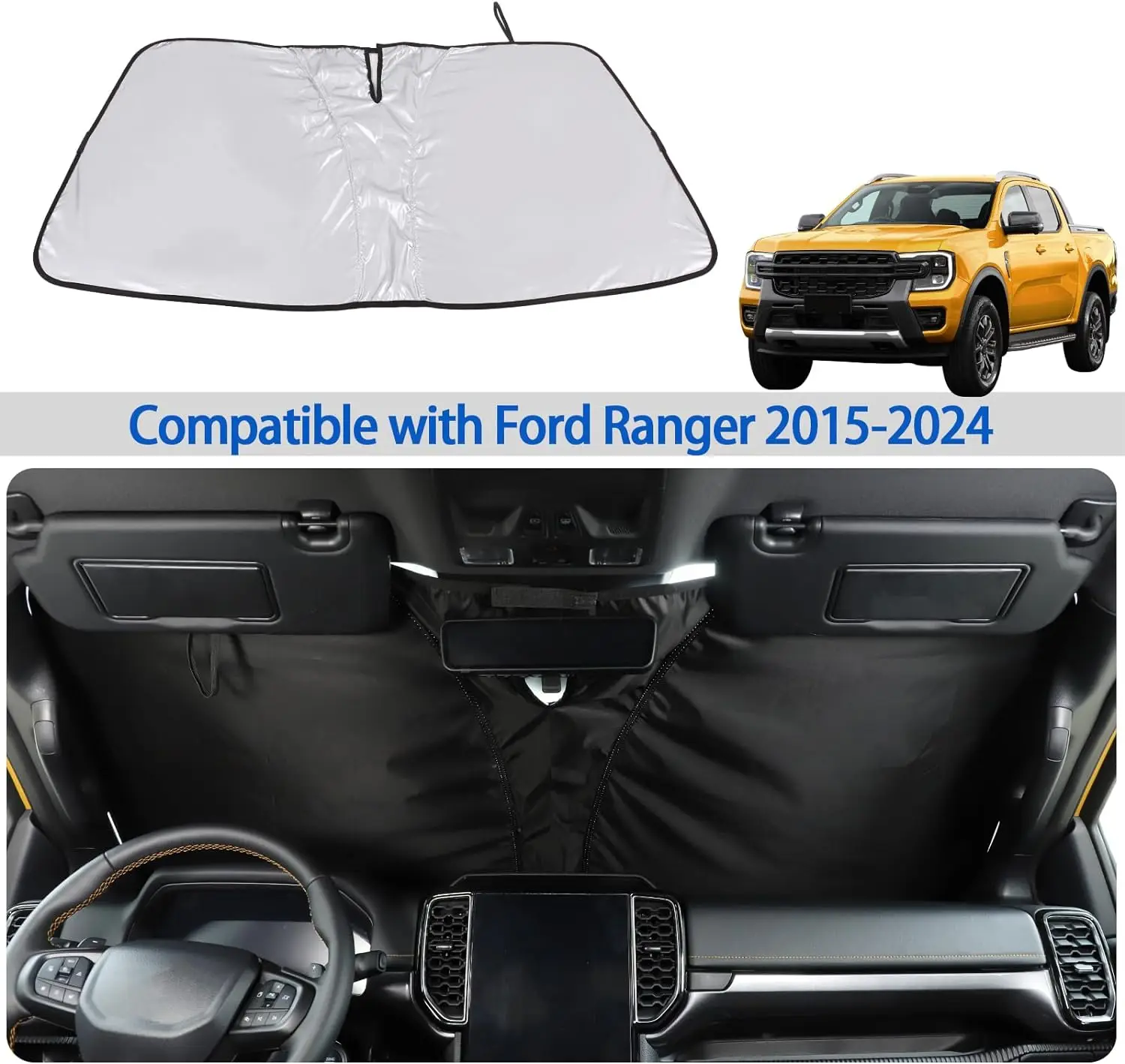 ZBMDTHEF Parasole Parabrezza Auto per Ford Ranger 2015