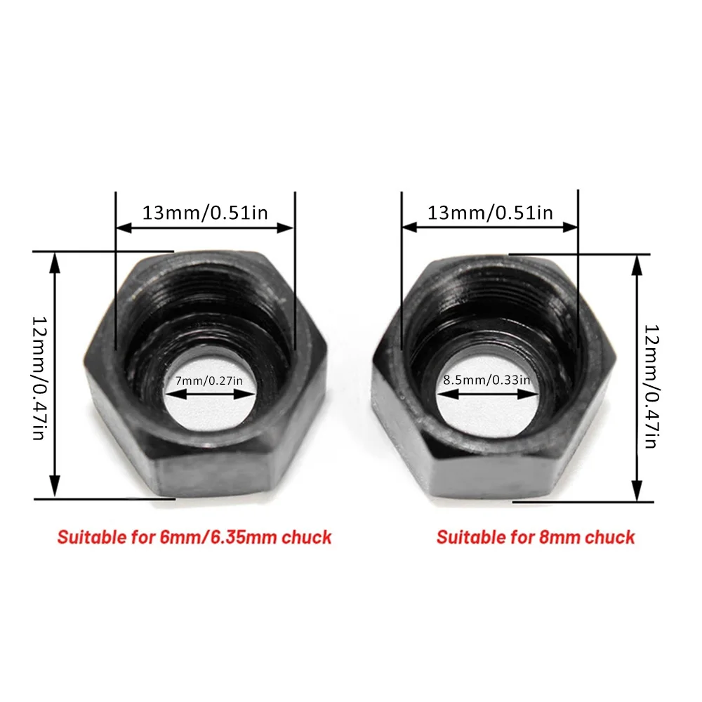 Router Bit Collet Chuck Set 6/6.35/8mm Trimmer Collet Chuck Heads Carbon Steel Adapter for Drills Engraving 6Pcs woodworking tools,wood router,plunge router