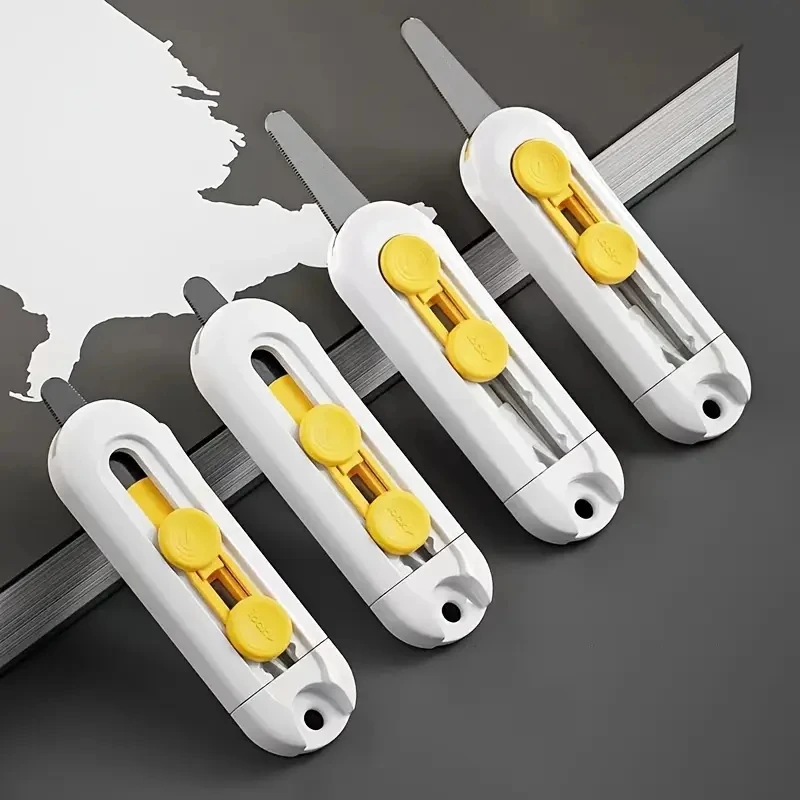 Box cutter 1pc magnetic mini box cutter Portable box cutter Letter opener and paper Retractable blade Durable ABS material mini