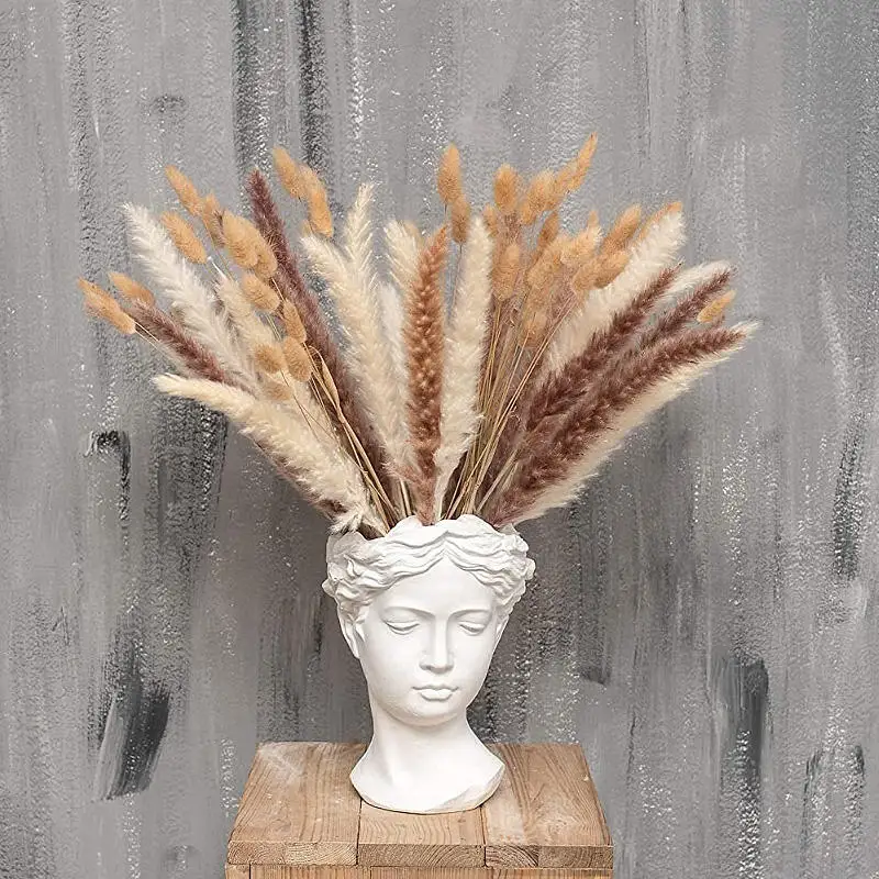 

Dried Flower Bouquet Set Arrangements Nature Fluffy Pampas Grass Wedding Decoration Bunny Tail Artificial Flower Boho Home Decor