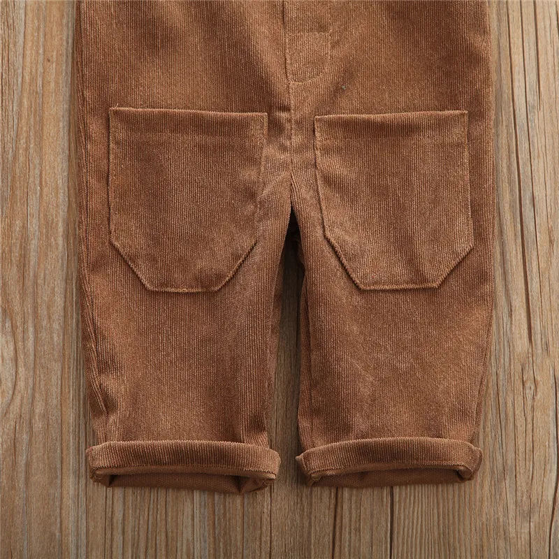 1-5years Unisex Baby Corduroy Suspender Rompers Adjustable Strap Pockets Overalls for Infant Boy And Girl Spring Autumn Jumpsuit children overalls pants kids outfits