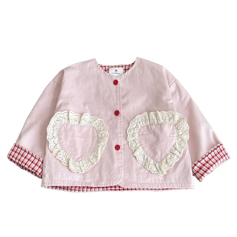 Girls' Windbreaker Jacket Spring Autumn Children's Little Girl Western Korean Version Spring Clothing Baby Top