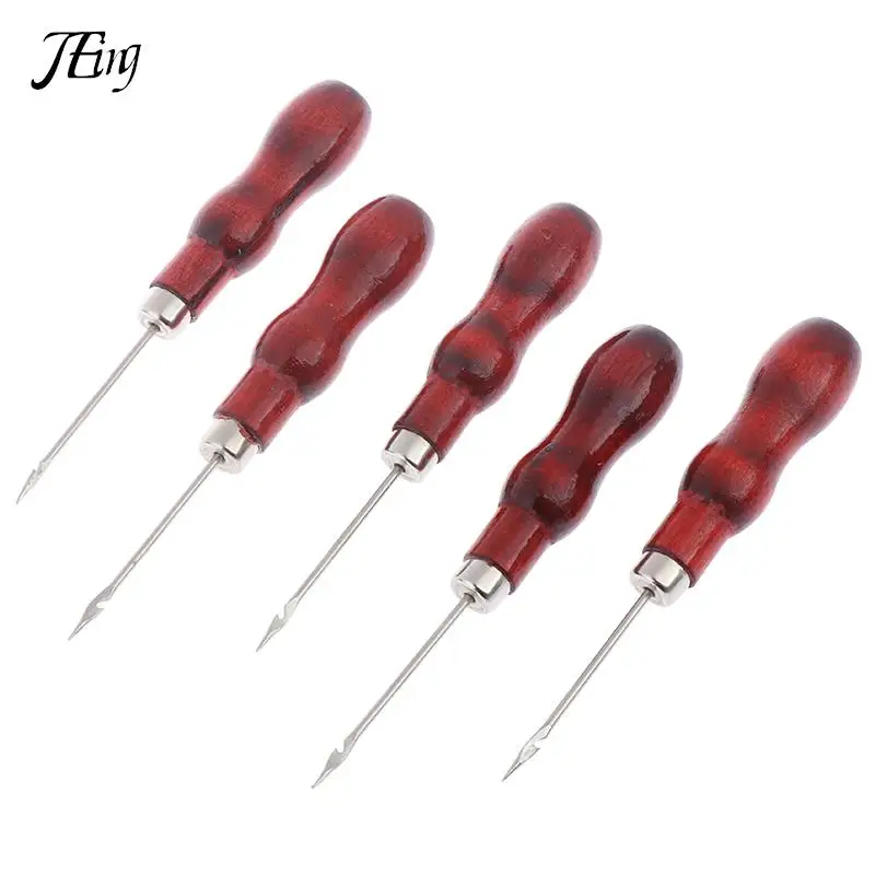 5Pcs Awl Pricker Hole Maker Punch Sewing Stitching Leather Craft Leather Crochet for DIY Handmade leather hole punch leather craft tools