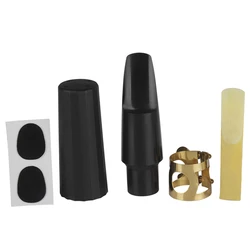 Alto Sax Saxophone Mouthpiece Plastic with Cap Metal Buckle Reed Pads Cushions Music Alto Patches Pads Cushions for Beginners