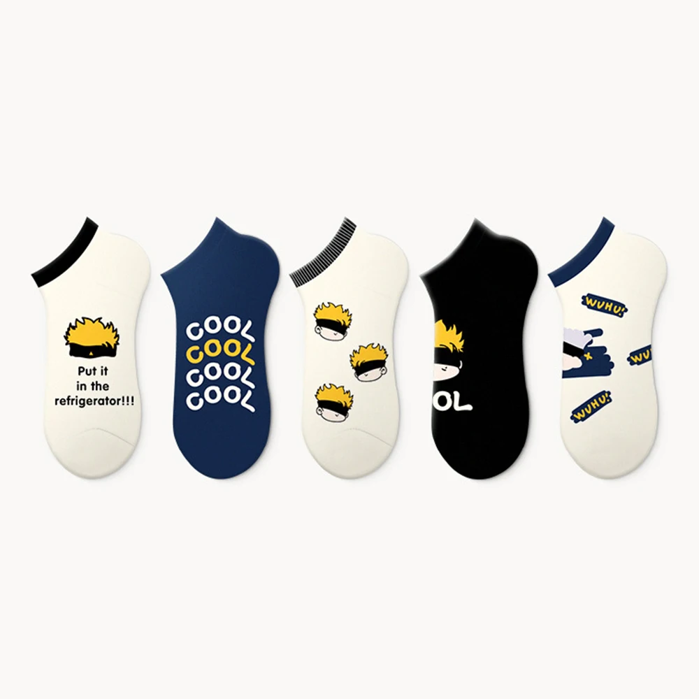 5 Pairs Women&Men High Quality Cotton Sock Comfortable Breathable Color Letters Patterns Fashion Trend Design Style Ankle Socks