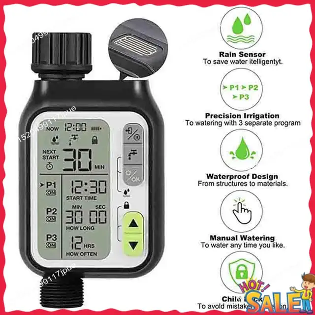 BOFO Automatic IRRIG System Garden Water Timer With Rain Sensor 3 Timing Programs Waterproof Irrigation Controller 3