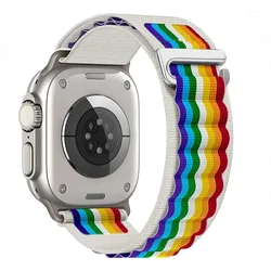 Premium Alpine Loop Nylon Sports Strap for Apple Watch - Versatile and Durable Bracelet Belt (37 Rainbow colors)