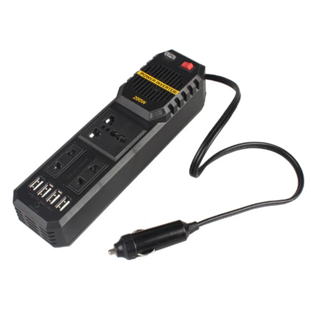 

200W Car Power Inverter DC 12V to AC 220V Transformer Convert Multi-function Socket Converter for Laptop Smart Phone Camera