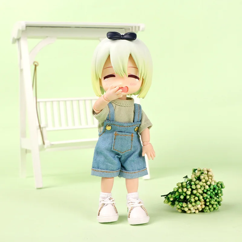 Ob11 Doll Clothes Fashion Tops Jeans Sweatshirt Cool Sleeveless High Neck Sweater Suspenders Shorts For 1/12 Bjd Dolls Accessory 3