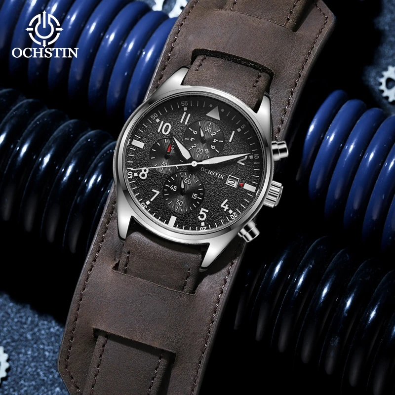 OCHSTI New 2024 Simple and Comfortable Multi functional Quartz Movement Waterproof Craftsmanship Series Watch Men's Quartz Watch