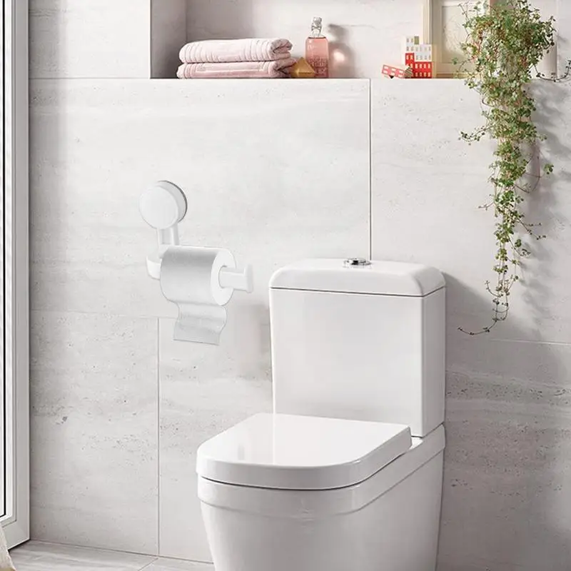 Suction Cup Toilet Paper Holder Multi-Purpose Suction Stick-On cup roll holder With Thickened Design