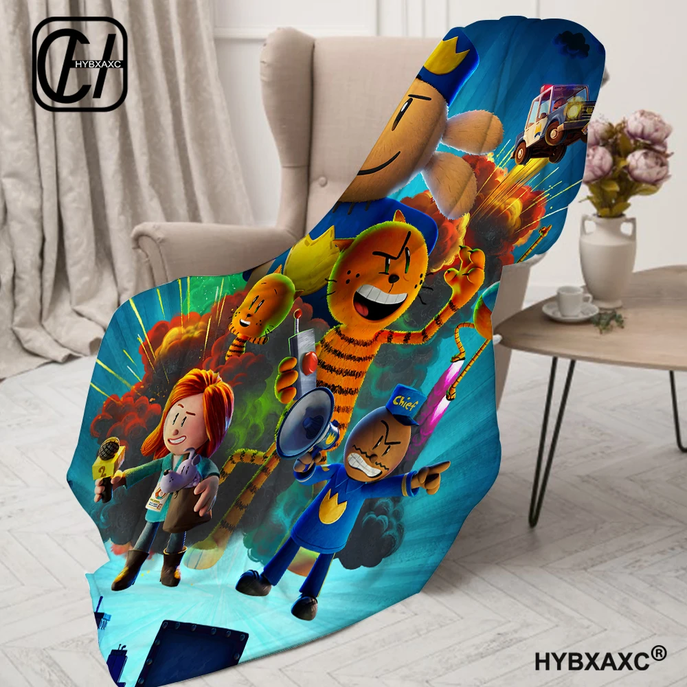 Dogman and Cat Coral Fleece Plush Throw Blanket Manga Comic Dog Man Blanket for Sofa Outdoor Lightweight Bedding Throws 3