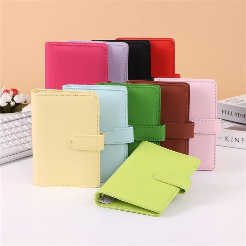 

Macaron Color PU Leather Budget Binder Notebook Envelopes System with 12 Zip Pockets for Money Budget Saving Bill Organizer