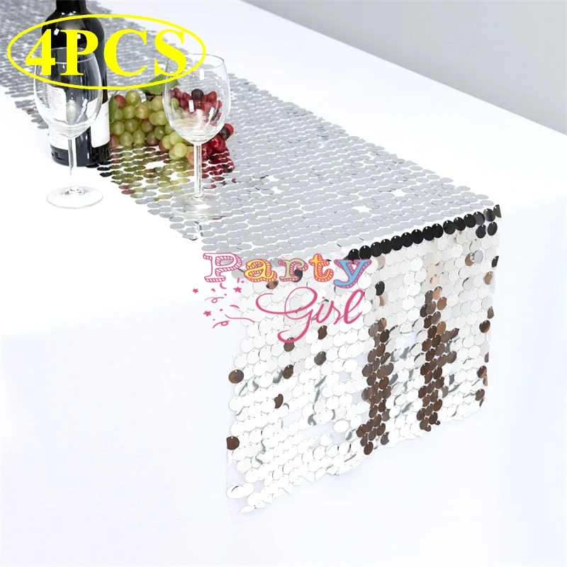 

4 шт. блестящие настольные бегунки, блестящие настольные бегунки для свадебного украшения, украшения с блестками на Рождество, день рождения, праздвечерние для будущей мамы