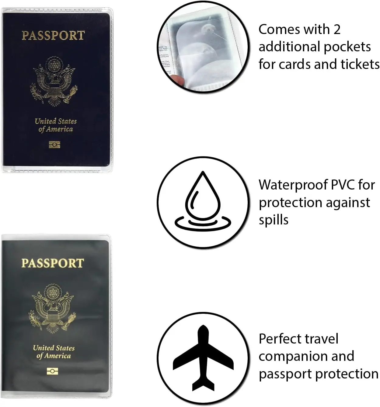1/5/10/20 PCS Transparent Passport Protective Cover PVC Travel Dirt Protection Passport Cover Waterproof Credit Card Holder Bags - 4