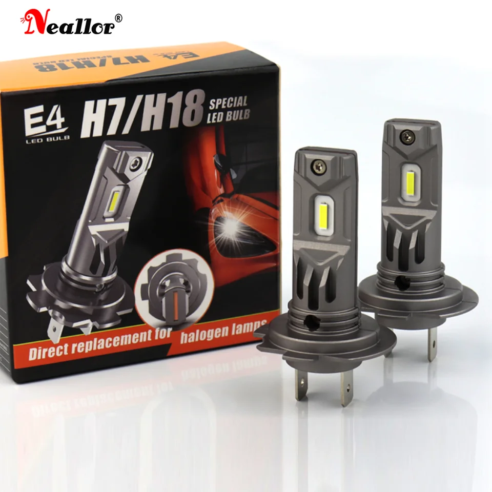 2x H7 LED Headlight 1:1 Mini Size Headlamp 12v 55W 12000LM 6500K Car Lamps  Power Super Bright Plug and Play Car Headlight Bulbs