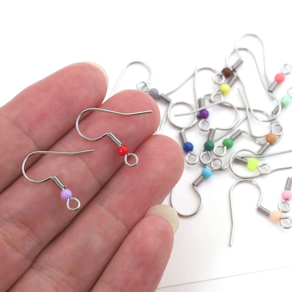 DIY Accessories Stainless Steel with Bead Ear Hook Earring Accessories Wholesale 3