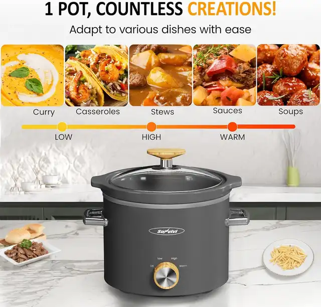 2 Quart Ceramic Slow Cooker 4