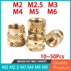 M2 M2.5 M3 M4 M5 M6 Brass Hot Melt Insert Knurled Nut Thread Heat Molding SL-type Double Twill Injection Embedded Nut 3D Printer