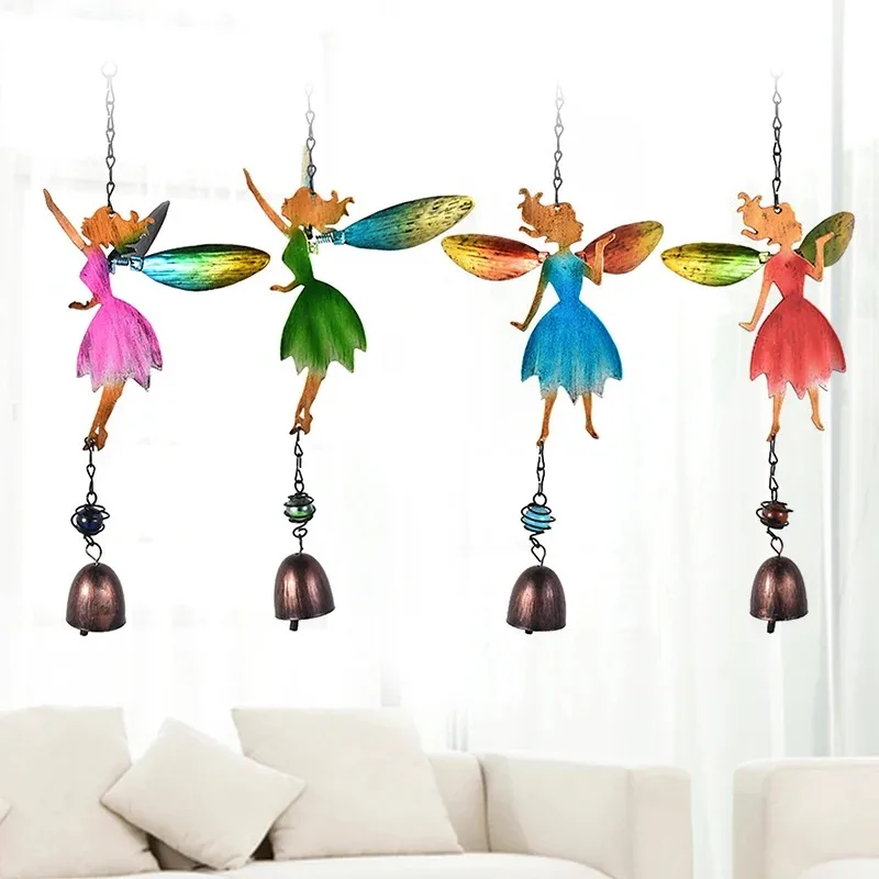 

Fairy Angel Outdoor Garden Decoration Wind Chimes Metal Art Wind Bells Musical Hanging Decor Patio Yard Windows Doors Pendant