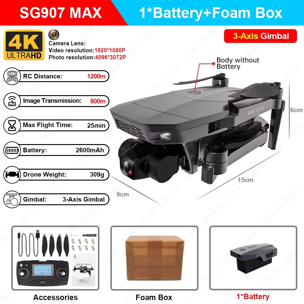 ZLL SG907 Max GPS Drone 4k Profesional 5G HD Camera Drone Brushless Motor FPV RC Quadcopter VS L900 Pro SE