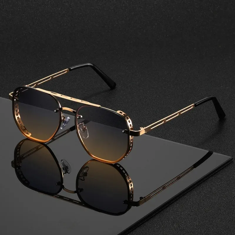Timeless Double-Beam Metal Sunglasses - High-End, Stylish & Versatile Unisex Design