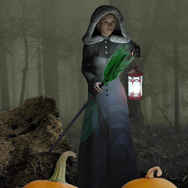Vassoura de bruxa de Halloween - Vassoura de bruxa com alça destacável,  vassoura de adereço de Halloween, vassoura de bruxa cosplay assustadora