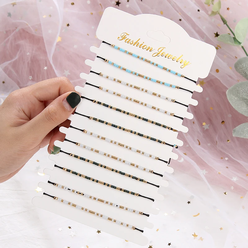 

12 шт./партия, изысканный Набор браслетов из бисера