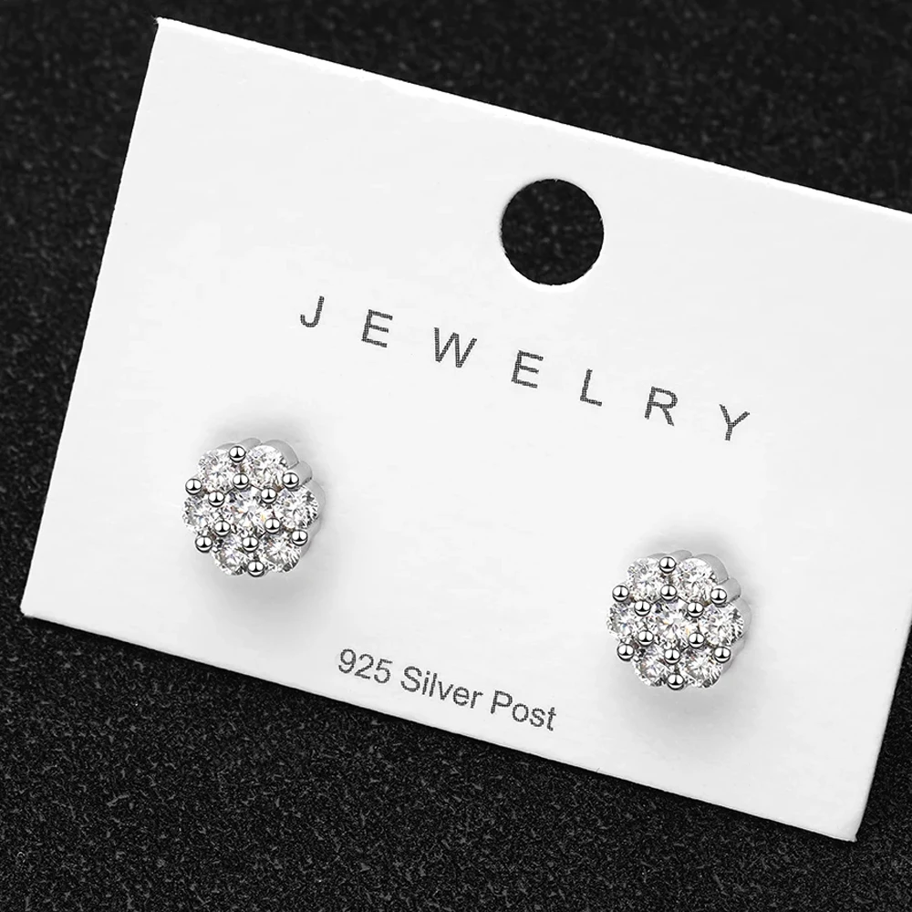 Serenity 1.4cttw 4.2cttw 7cttw D Color Moissanite Earrings For Women Anniversary Gift 100% S925 Silver Stud Earring Fine Jewelry 4 Serenity 1.4cttw 4.2cttw 7cttw D Color Moissanite Earrings For Women Anniversary Gift 100% S925 Silver Stud Earring Fine Jewelry 4