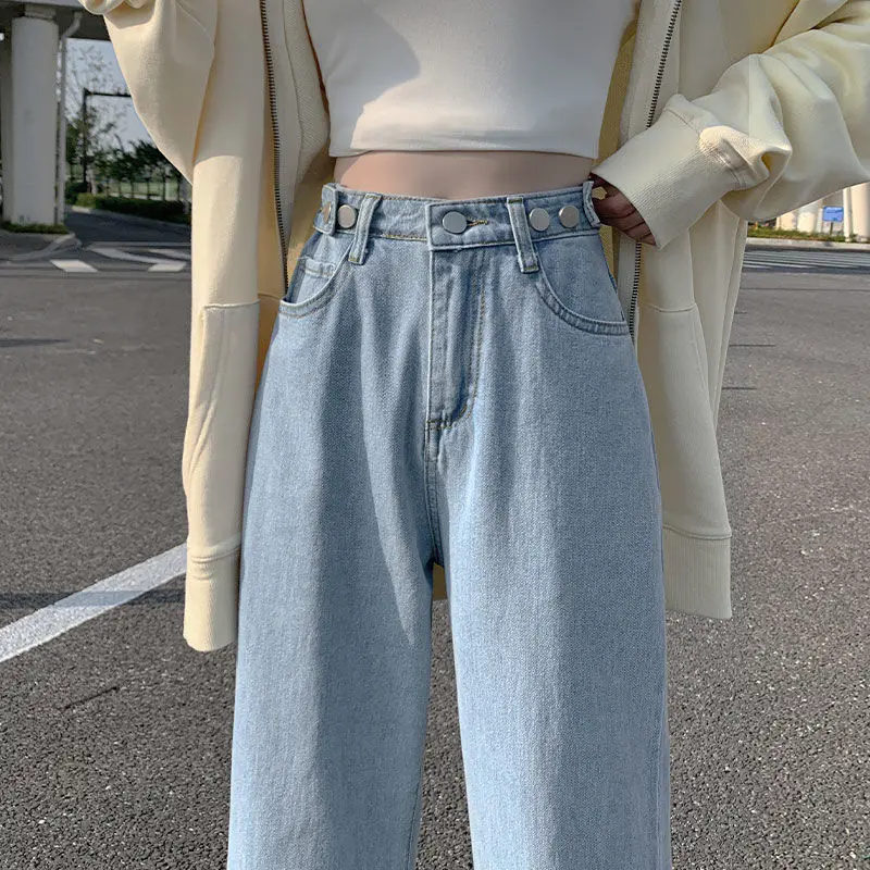 

Straight Jeans Women Clothing Wide Leg Pants High Waisted Trousers Korean Streetwear Y2k Jean Baggy Clothes Urban