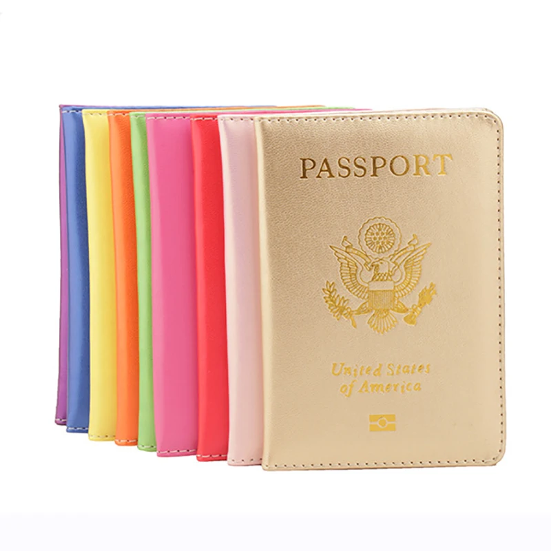 USA PU Leather Passport Holder Wallet Covers for Passports Card Holder