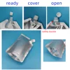 10 Pcs Plastic Bag Silvery Aluminum Foil Spouted Bags  Liquid Stand Up Spout Bag High Temperature Retort Bag For Jam Soup Yogurt 3
