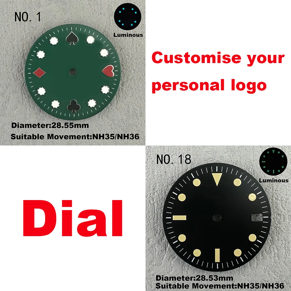 

Customized creative icon 28.5MM dial, suitable for SKX007 NH35/NH36/7S26 movement modification dial