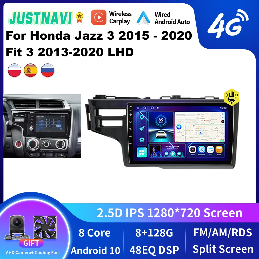 

JUSTNAVI For Honda Fit LHD 2014-2017 Stereo Android Car Radio Multimedia Autoradio Navigation GPS Video DSP Player Carplay Auto