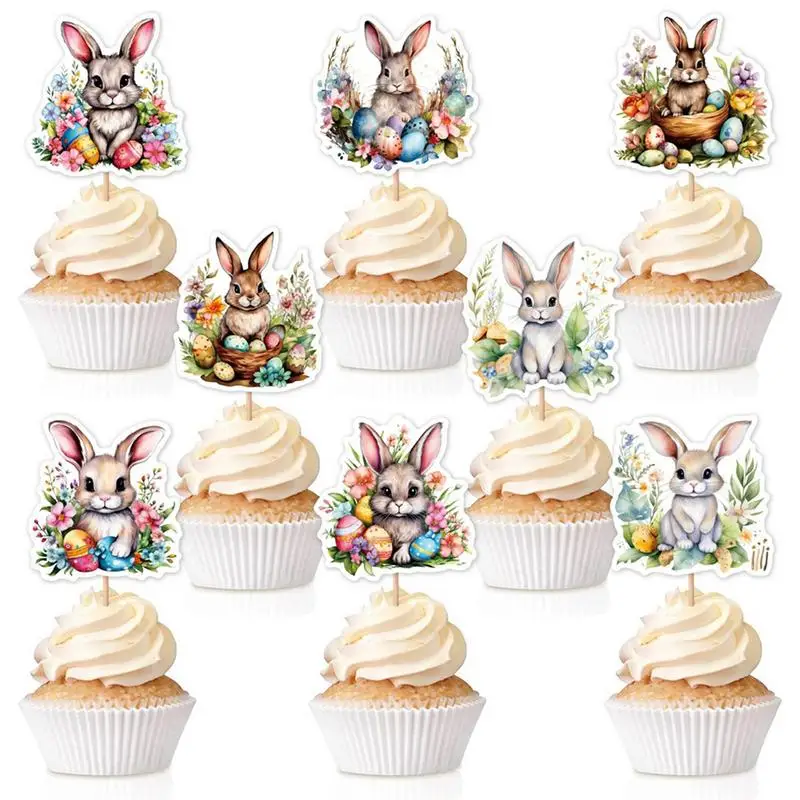 

Easter Bunny Cupcake Toppers Happy Easter Bunnies Dessert Topper Easter Egg Bunny Cupcake Pick Happy Easter Food Pick For Easter